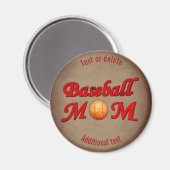 Baseball Moeder Cute Persoonlijk Magneet (Voorkant / Achterkant)