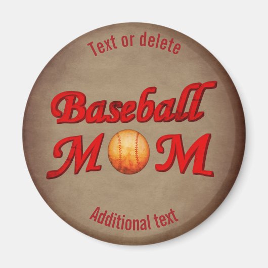 Baseball Moeder Cute Persoonlijk Magneet (Voorkant)