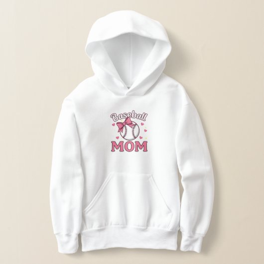 Baseball Moeder Cute Roze Strik Ontwerp (Laagn)