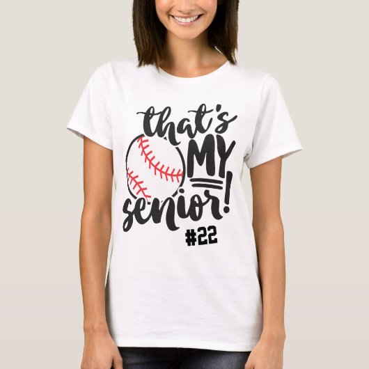 Baseball Moeder Dat Is Mijn Senior Jersey Nummer N T-shirt (Voorkant)