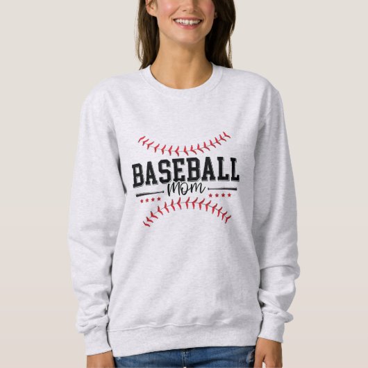 Baseball Moeder Gepersonaliseerde Rug Baseball Sti Trui (Voorkant)