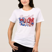 Baseball Moeder Nep Garens Stijl Tri-Blend Shirt (Voorkant)