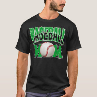 Baseball Moeder Sport Groen Zwart T-shirt
