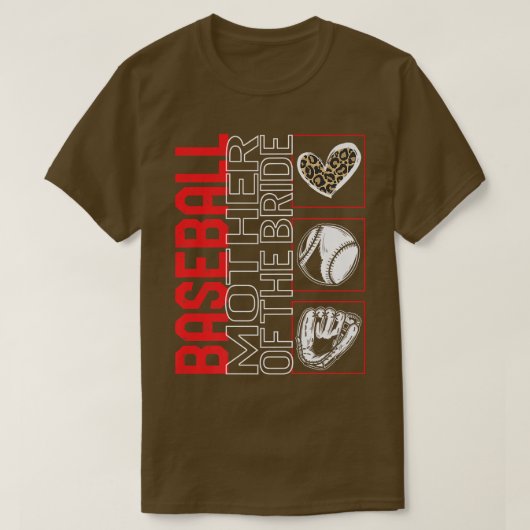 Baseball Moeder van de dag van de wedstrijd Leopar T-shirt (Design voorkant)