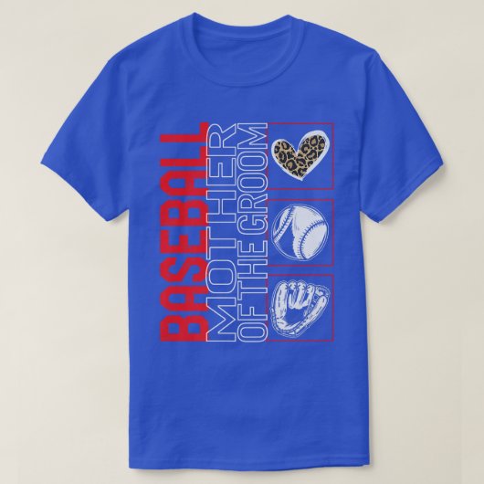 Baseball Moeder van de Groom Game Day Leopard hoor T-shirt (Design voorkant)