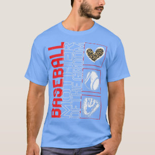 Baseball Moeder van de Groom Game Day Leopard hoor T-shirt