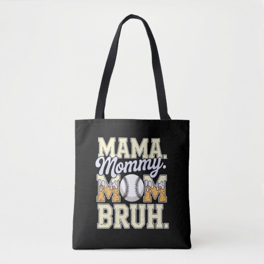 Baseball Mom Bruh Grappig Ice Cream Drip Design Tote Bag (Voorkant)