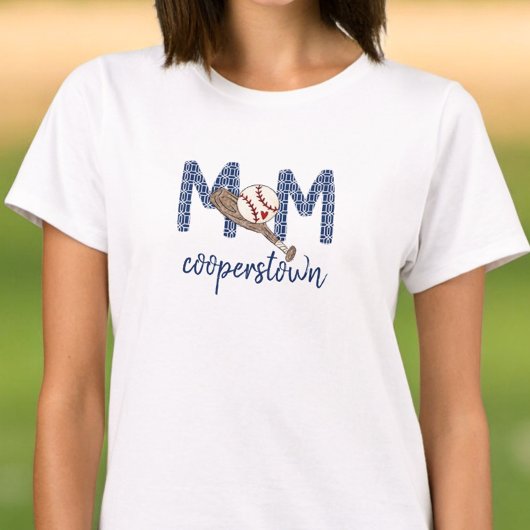 Baseball Mom Cooperstown Marine Geometrische Team  T-shirt