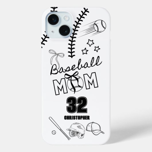 Baseball Mom Coquette Bow Case-Mate iPhone Case (Achterkant)