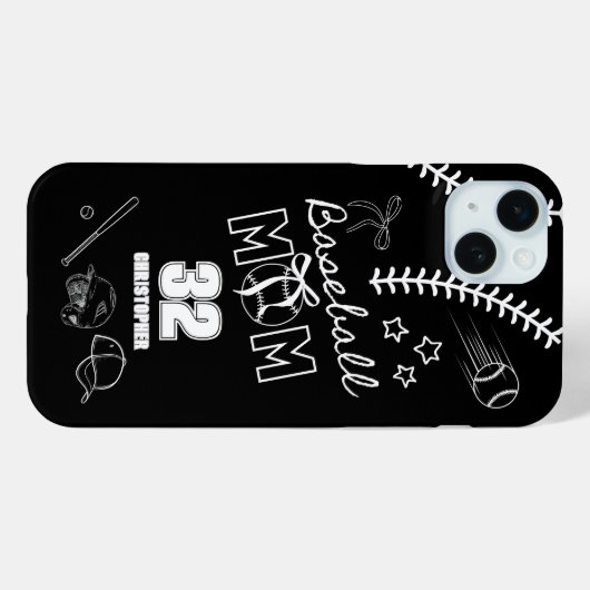 Baseball Mom Coquette Bow Case-Mate iPhone Case (Achterkant (horizontaal))