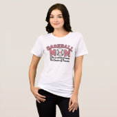 Baseball Mom cute bright Pink text Tri-Blend Shirt (Voorkant volledig)
