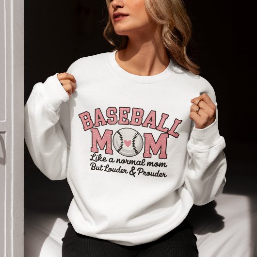 Baseball Mom cute bright Pink text Trui