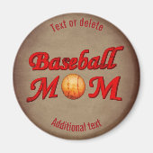 Baseball Mom Cute Personalized Magneet (Voorkant)