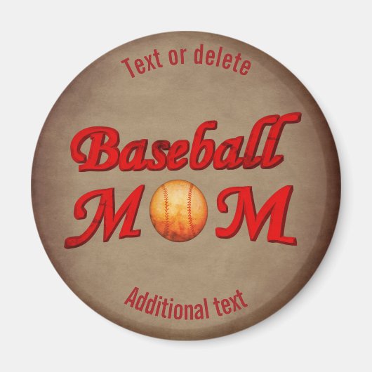 Baseball Mom Cute Personalized Magneet (Voorkant)