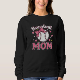 Baseball Mom Cute Pink Bow Design Trui