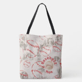 Baseball Mom Grunge Print Bag Tote Bag (Achterkant)