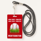 Baseball MOM Lanyard Badge (Achterkant met draagriem)