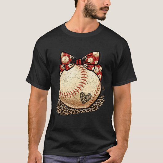 Baseball Mom Leopard  Softball Mama Mother s Day C T-shirt (Voorkant)