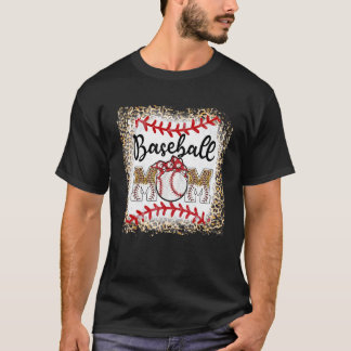 Baseball Mom Leopard  Softball Mom Mother s Day T-shirt