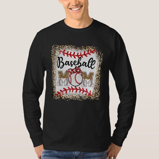 Baseball Mom Leopard  Softball Mom Mother s Day T-shirt (Voorkant)