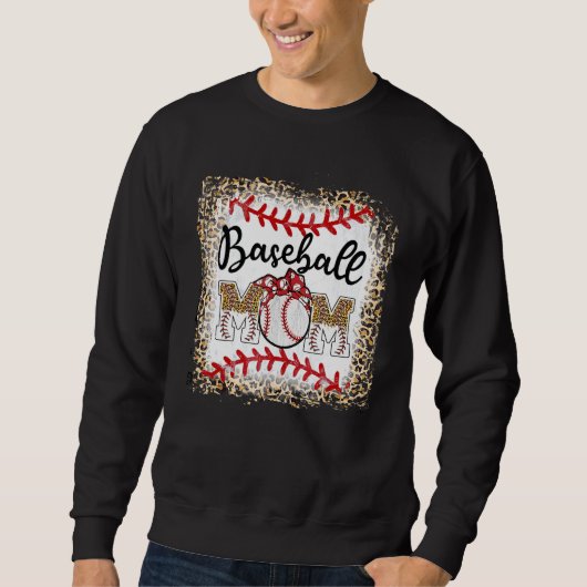 Baseball Mom Leopard  Softball Mom Mother s Day Trui (Voorkant)