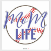 Baseball Mom Life Vinyl Car Window Sticker (Vel)