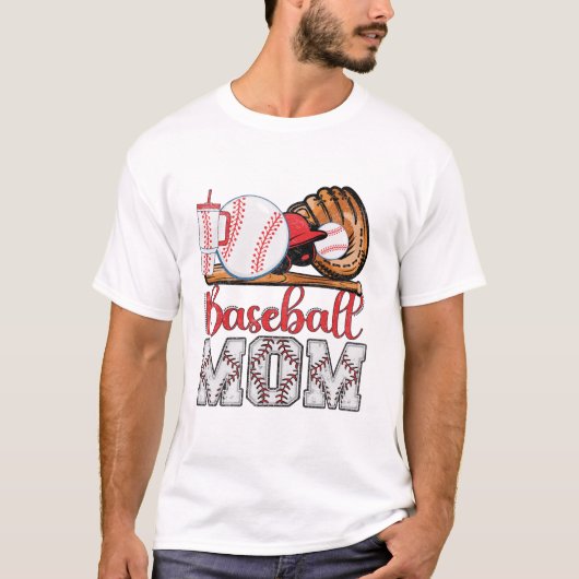 Baseball Mom Mama Baseball T-shirt (Voorkant)