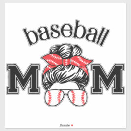 Baseball Mom Messy Bun [2] Sticker