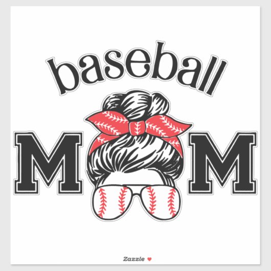 Baseball Mom Messy Bun [2] Sticker (Vel)