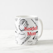 Baseball Mom Pattern Classic Mok, 11 oz Koffiemok (Voorkant rechts)