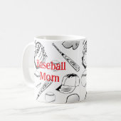 Baseball Mom Pattern Classic Mok, 11 oz Koffiemok (Voorkant links)