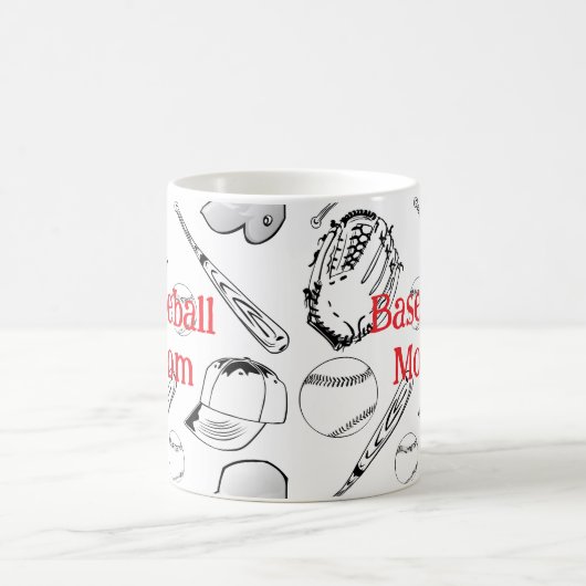 Baseball Mom Pattern Classic Mok, 11 oz Koffiemok (Center)