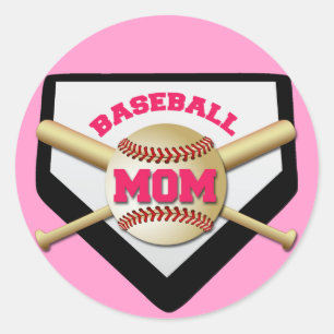 BASEBALL MOM RONDE STICKER