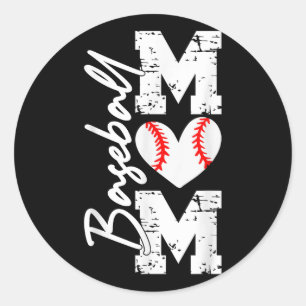 Baseball Mom Shirt Moederdag Gifts Mom Game Day Ronde Sticker