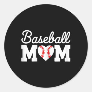 Baseball Mom Shirt Vrouwen Baseball Hart Moeders D Ronde Sticker