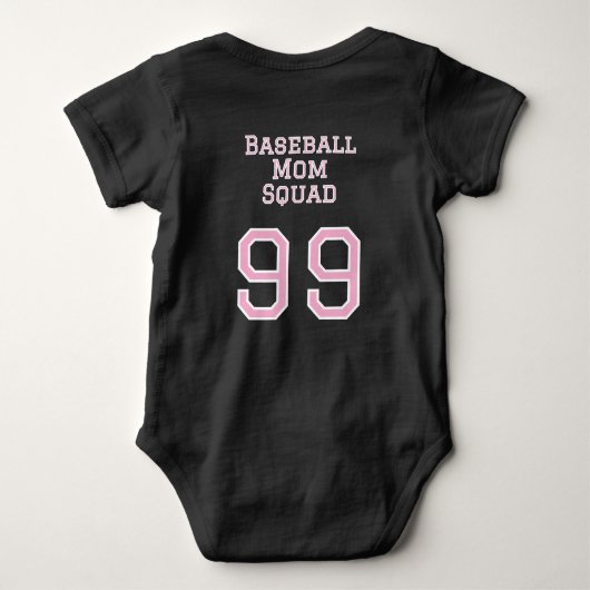  Baseball Mom Squad Bib Romper (Achterkant)
