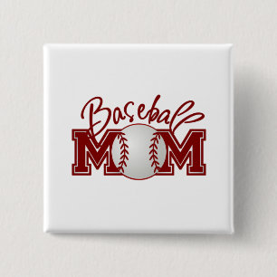 Baseball MOM Vierkante Button 5,1 Cm