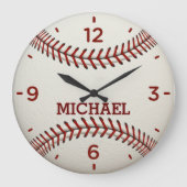 Baseball Monogram Acrylwandsluiting Grote Klok (Voorkant)