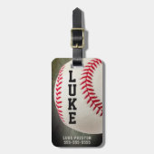 Baseball Monogram of 2-4 Letter-naam Bagagelabel (Voorkant verticaal)