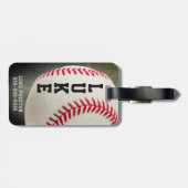 Baseball Monogram of 2-4 Letter-naam Bagagelabel (Achterkant horizontaal)