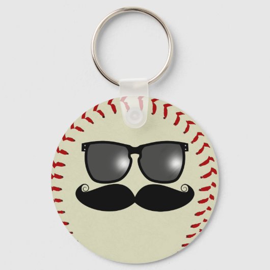 Baseball Mustache Sleutelhanger (Voorkant)