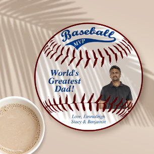 Baseball MVP Aanpasbare Vaderdag Feestdagenkaart