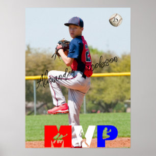 Baseball MVP Vervang Aangepaste Foto Poster