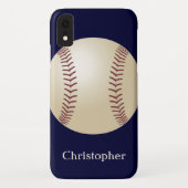 Baseball, naam, blauw Case-Mate iPhone case (Achterkant)