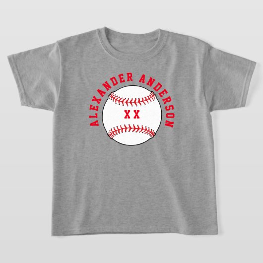 Baseball Naam en Jersey Personaliseer T-Shirt (Laagn)