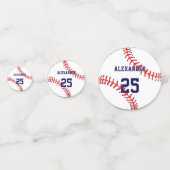 Baseball | Naam en nummer Confetti (Voorkanten)