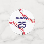 Baseball | Naam en nummer Confetti (Kleine voorkant)