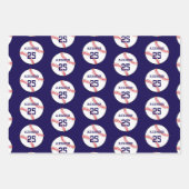 Baseball | Naam en nummer Inpakpapier Vel (Voorkant 2)