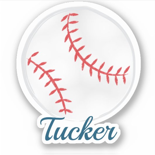 Baseball naam Waterverf Sticker (Voorkant)