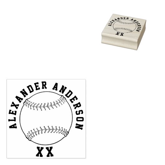 Baseball Name en Jersey Number personaliseren Rubberstempel (Gestempeld)